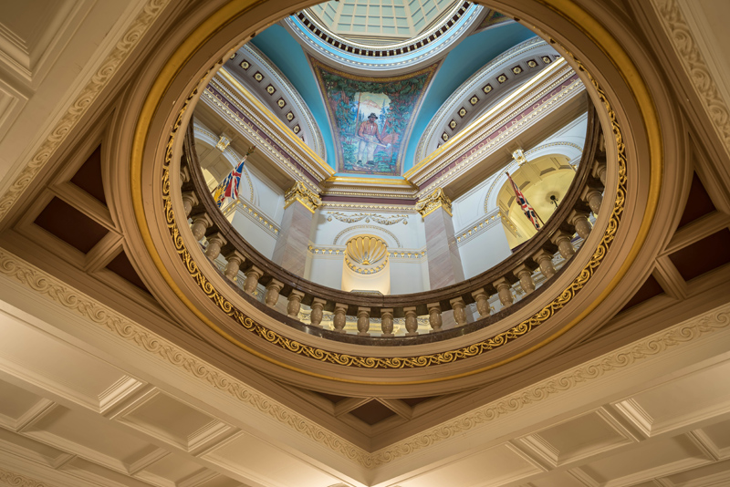 A portion of the Upper Rotunda and main dome, as seen from the Lower Rotunda.