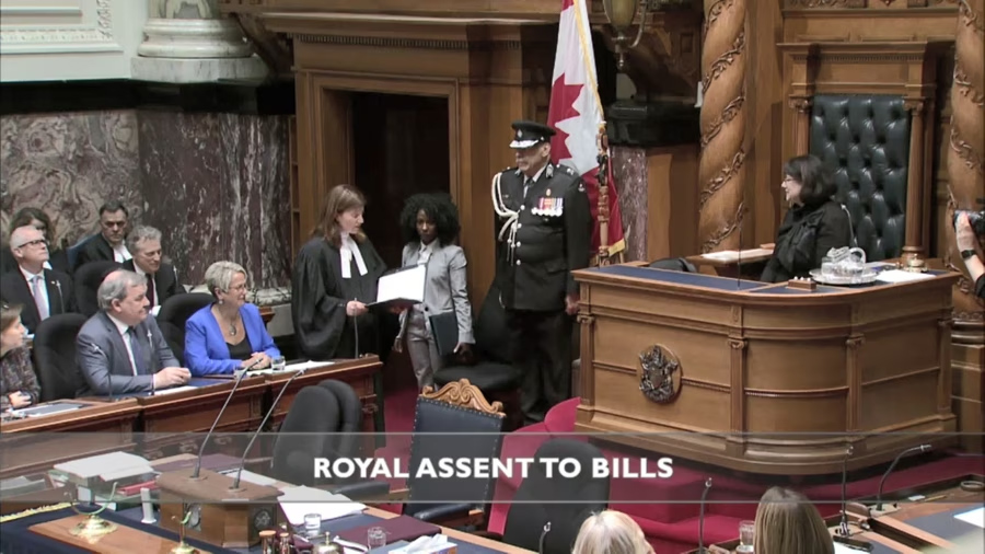 Lieutenant Governor Janet Austin granting Royal Assent to bills, March 25, 2019.