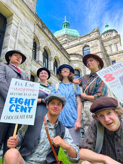 Group of costumed characters who perform as part of the Travelling Plays.