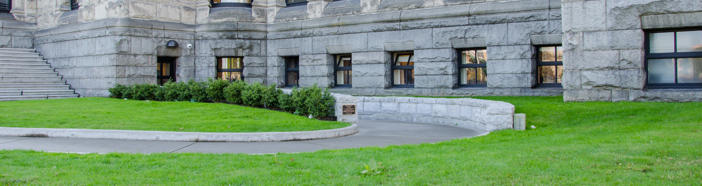 View of accessible entrance to the Parliament Buildings.