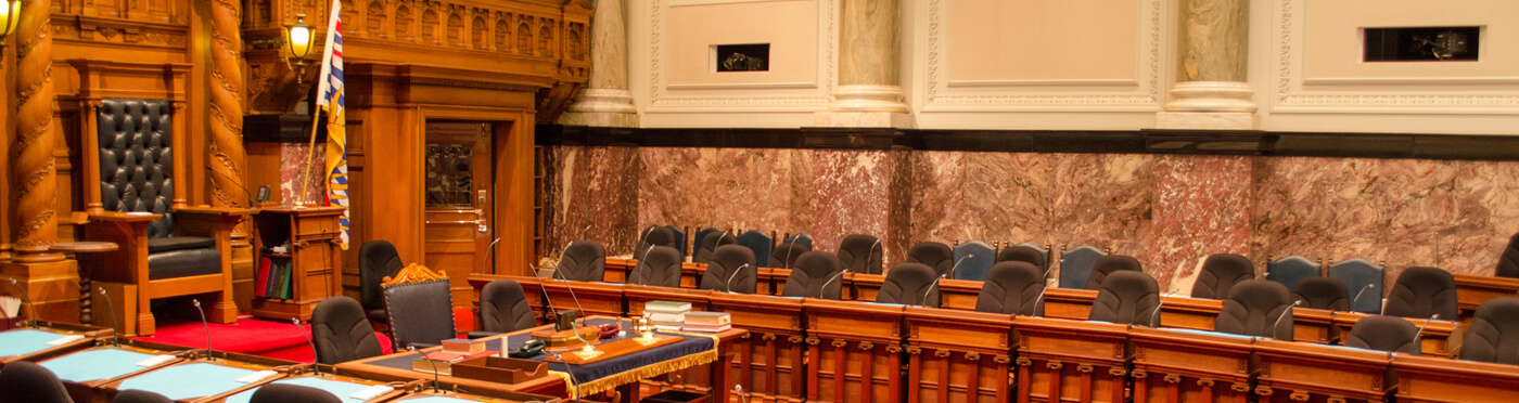 Legislative chamber with seating