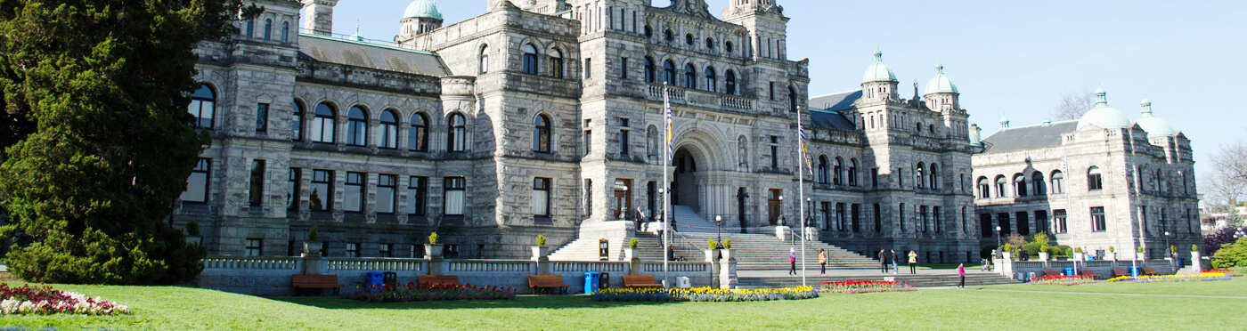 British Columbia Parliament Buildings exterior.