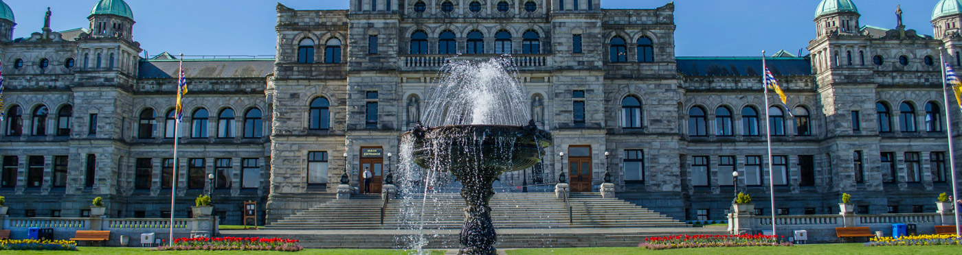 Fountain in front of Parliament Building.