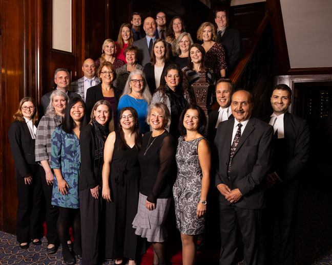 BC Teachers' Institute on Parliamentary Democracy group photo showing the Speaker, staff and 20 smiling participants